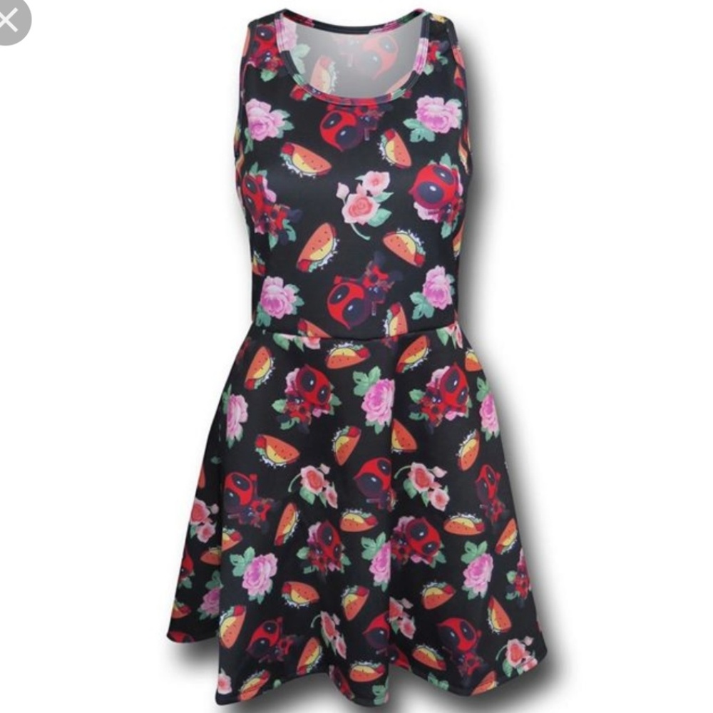 Dead Pool Taco and Roses skater dress